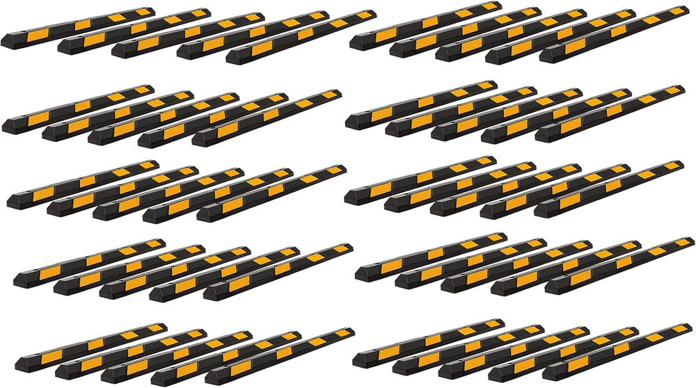 ZONETECH Large Heavy Duty Rubber Parking Curb – 72” Premium Quality Auto Gara...