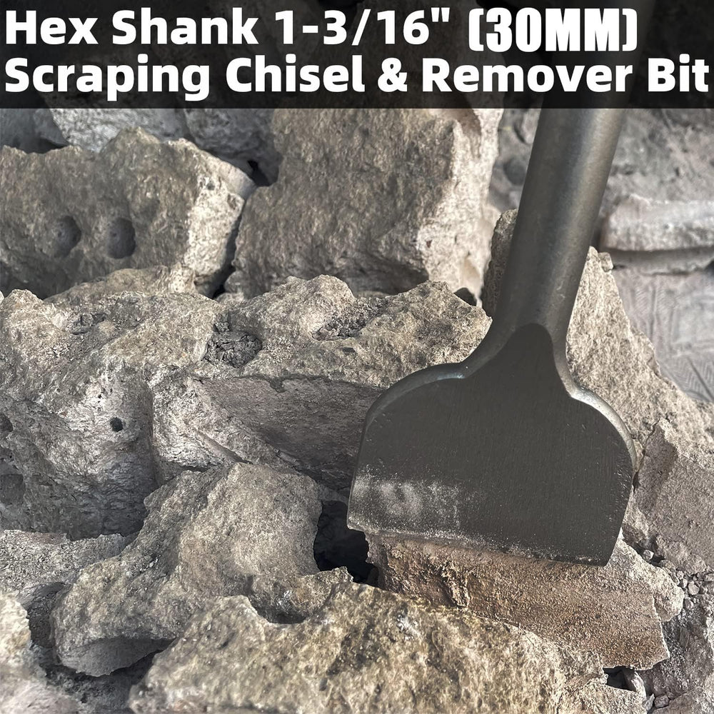 JACKCHEN 4 Inch Wide Tile & Removing Tile and Stone Chisel for hex.30mm D...