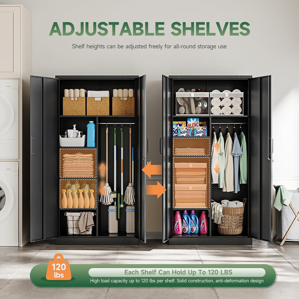 Letaya Metal Storage Cabinets Locker with Lock Door, 72'' Clothing Co...