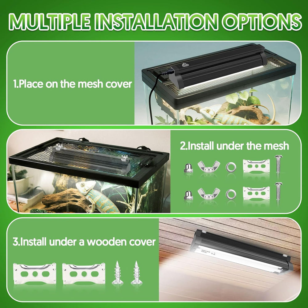 QZQ T5 10.0 UVB Reptile Light Fixture Combo Kit 24W