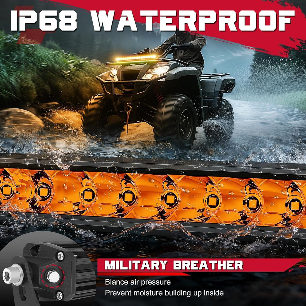 Amber LED Light Bar 18 Inch 160W Slim Single Row Off Road Driving Fog Light
