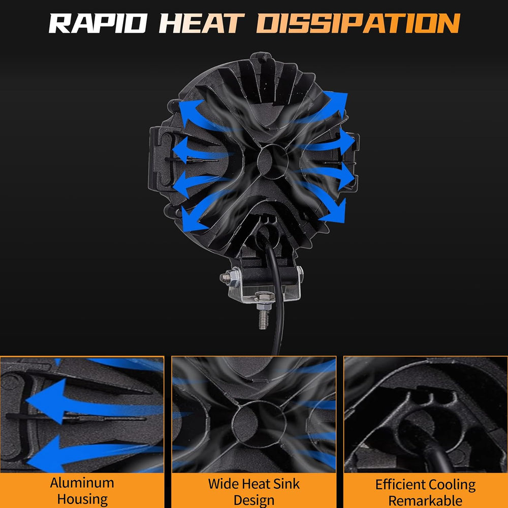 LED Off Road Lights pods 7 Inch 15000Lumen Bumper Round LED Light Bar 201W 12...
