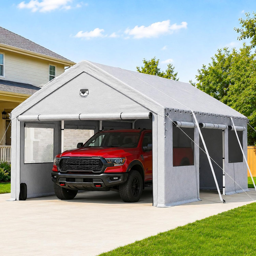 10X16 Carports Heavy Duty, Portable Single Car Port Garage