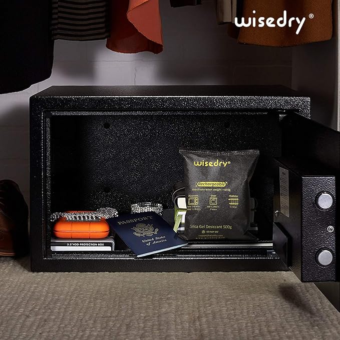 wisedry 4 x 500 Grams Rechargeable Silica Gel Car Dehumidifier, Microwave Fast