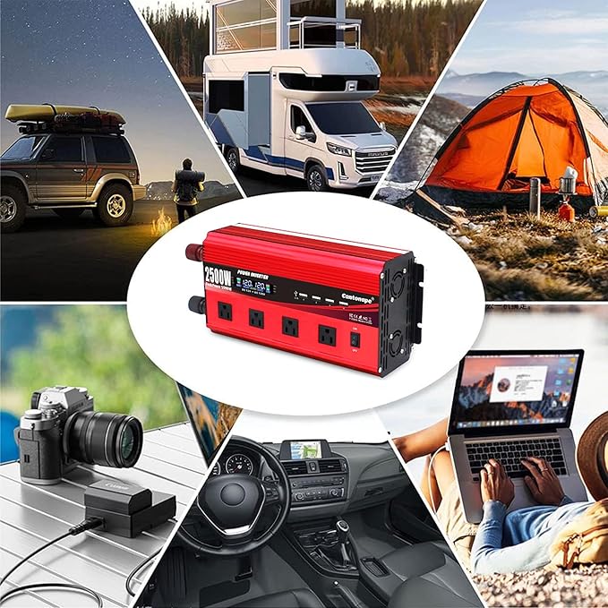 2500W Power Inverter 12V to 110V/120V DC to AC