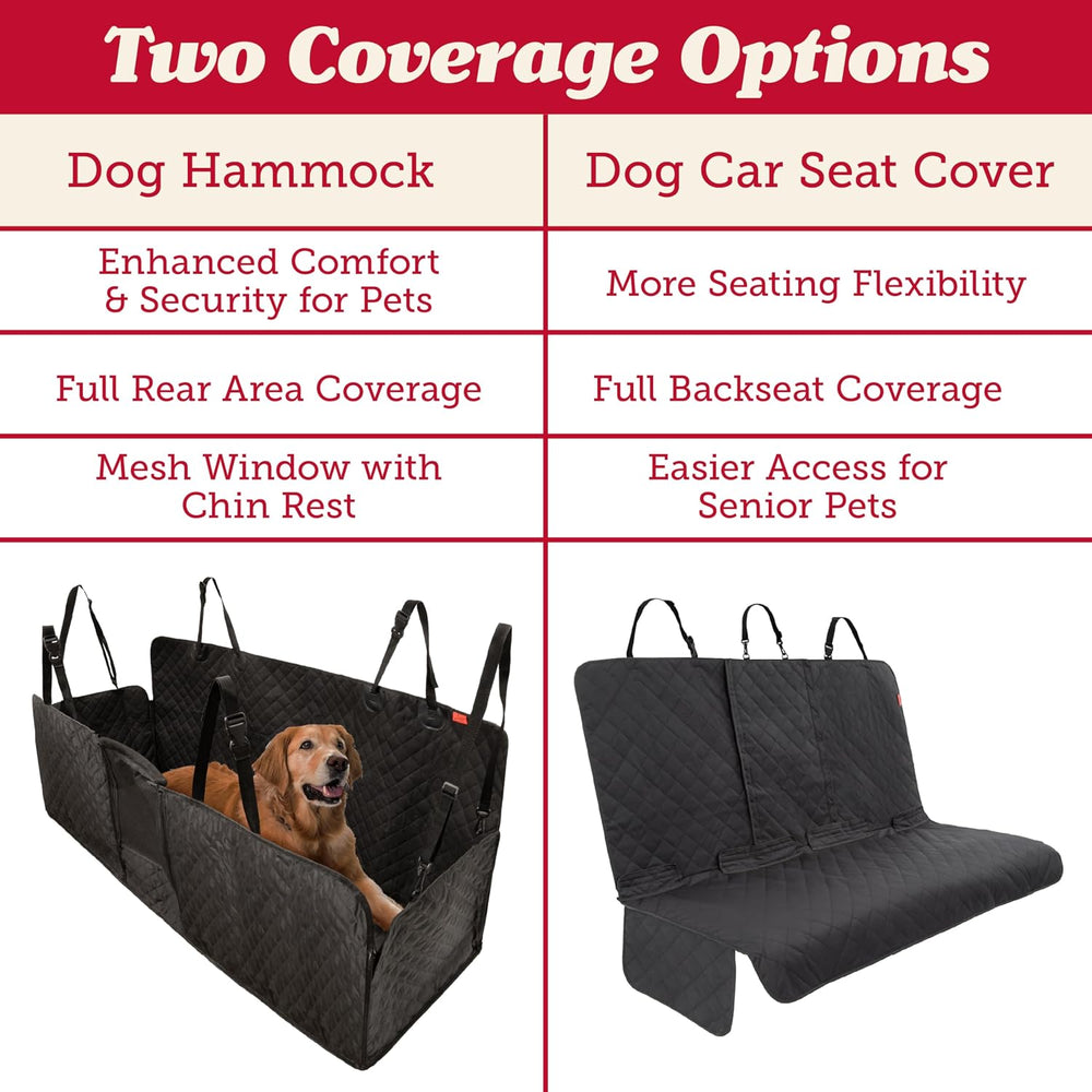Lusso Gear Dog Car Seat Cover - Waterproof Non-Slip Car Back Seat Protector -...