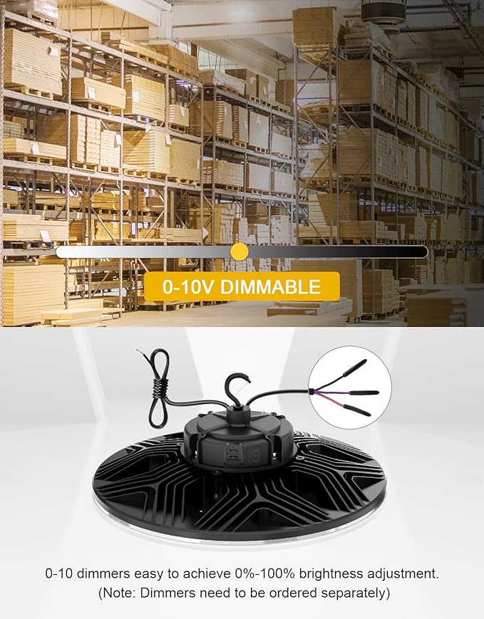 UFO LED High Bay Light, 150W/100W/80W Adjustable, 3000K/4000K/5000K, UL &...