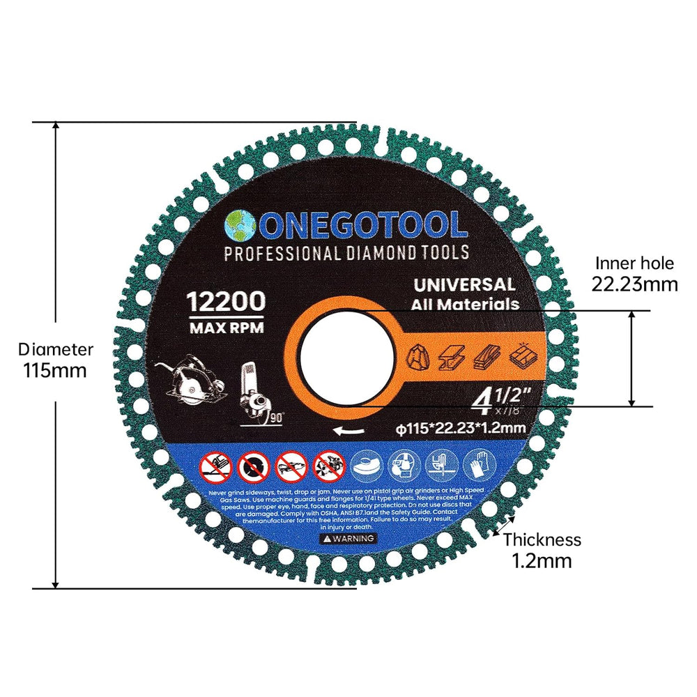 4-1/2 inch Indestructible Cutting Discs for Angle Grinder 7/8" Blades Cu...