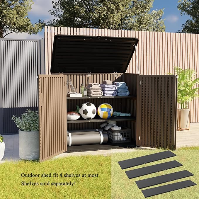 KINYING Larger Outdoor Storage Shed Weather Resistance, Resin Sheds & Out...