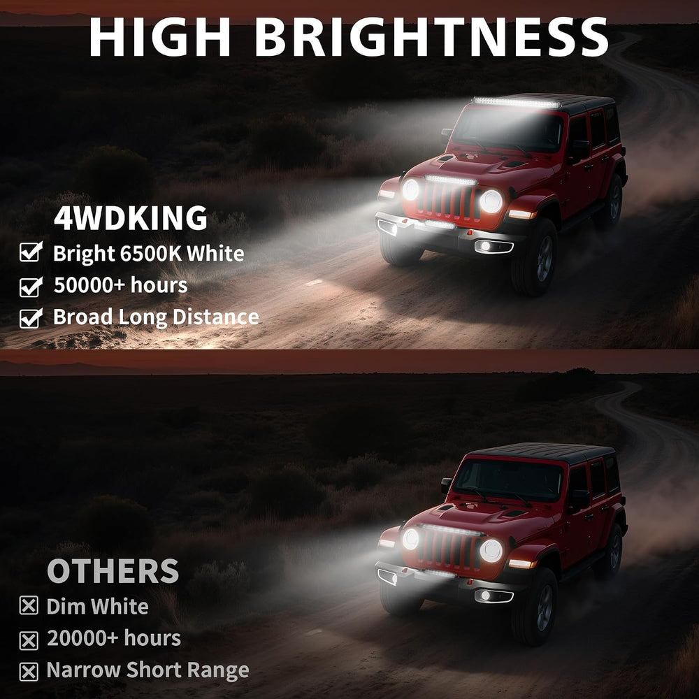 4WDKING 10 Inch LED Light Bar Dual Row Offroad Lights for Truck Car ATV