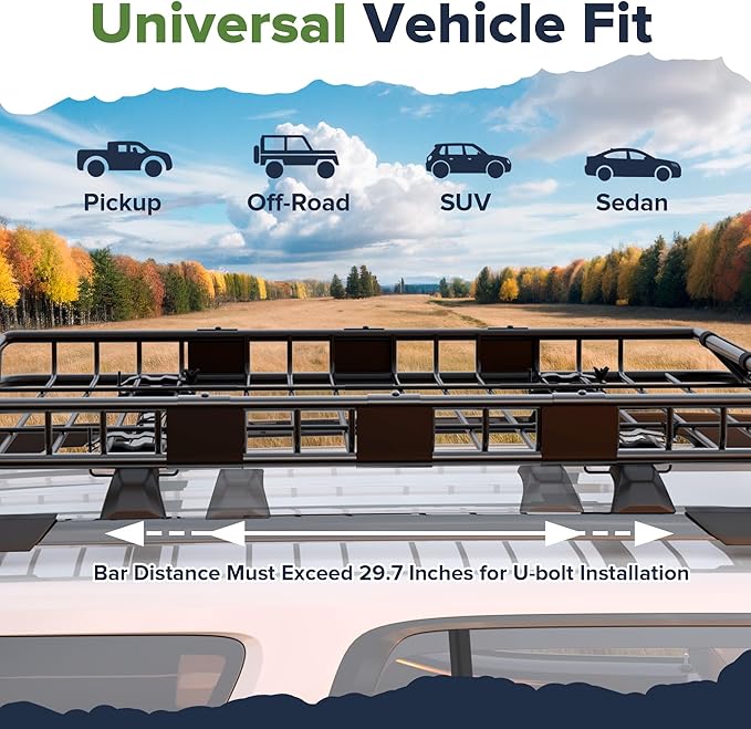 ARKSEN 54 x 39 x 5 Inch Upgrade Universal Roof Rack