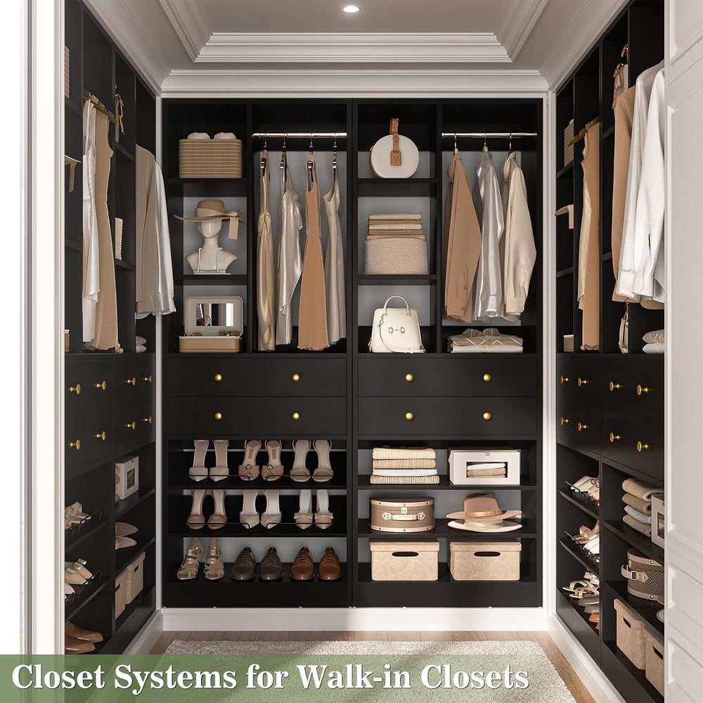 Besiost Closet System, 111"/9.3 FT Closet Organizer System with 8 Drawer...