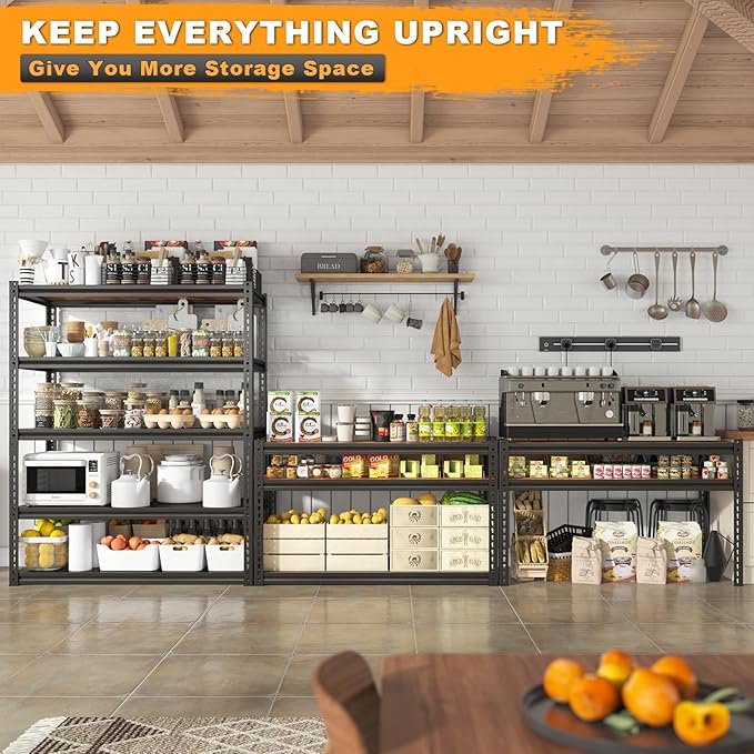 REIBII Garage Shelving 2500LBS Storage Shelves Adjustable Metal Shelving Heavy