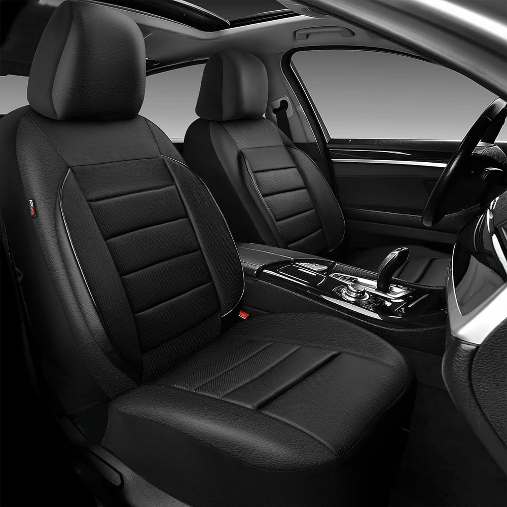CAR PASS Faux Leather Car Seat Covers Front Seats Only, 3D Foam Support Car S...