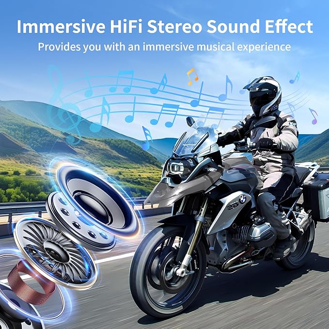 Fodsports Motorcycle Bluetooth Intercom FX4 Pro 1200m Helmet Intercom, 4 Riders