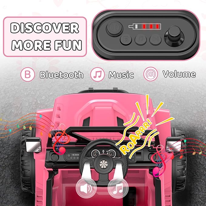 12V Ride On Truck Car with Remote Control, Kids Electric Vehicles with