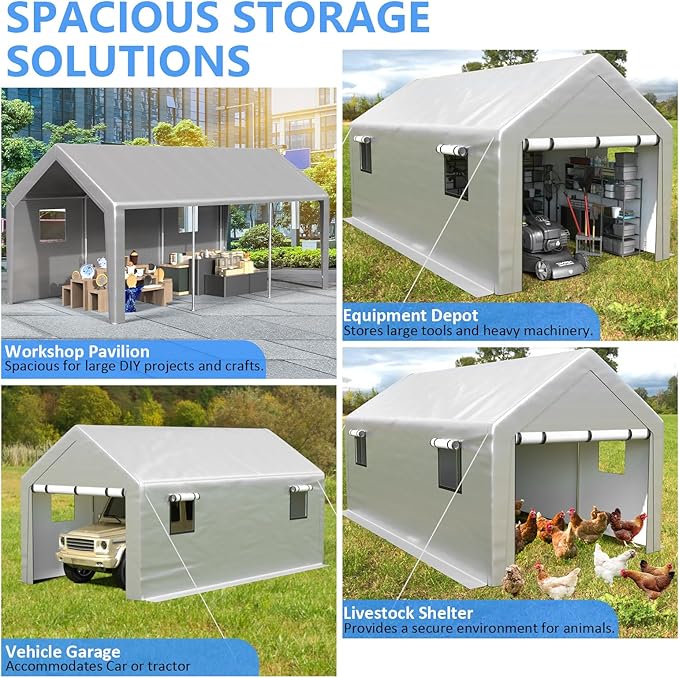 Carport 10x20 ft Heavy Duty