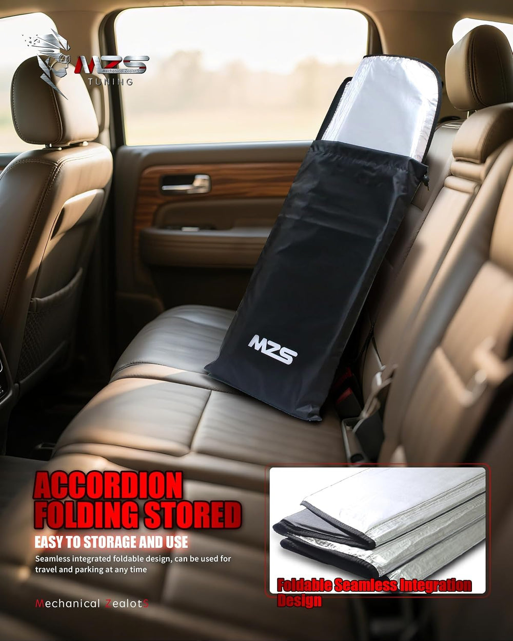 MZS Windshield Sun Shade Compatible with F250 F350 F450 F550 F600 2023-2026, ...