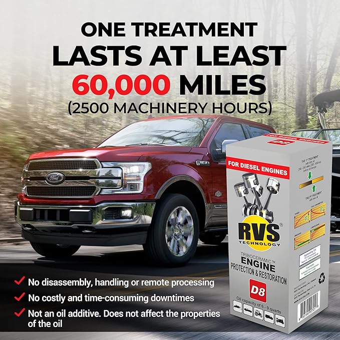 D8 engine oil treatment, For Diesel engines