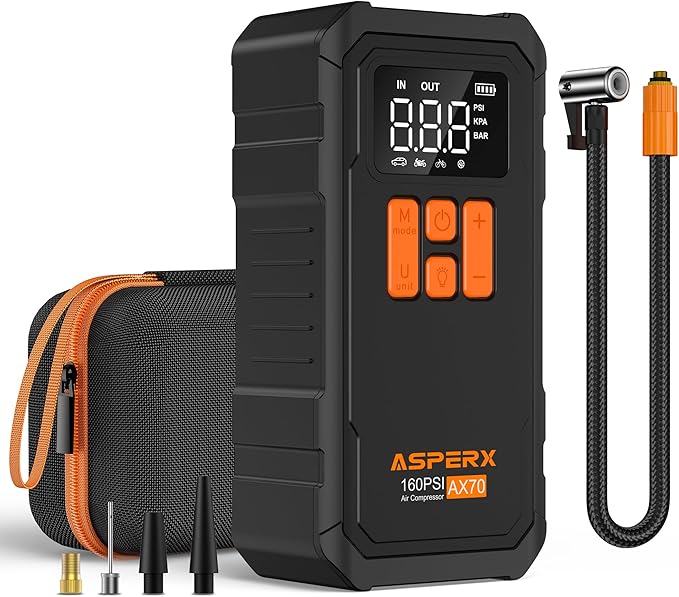 Tire Inflator Portable Air Compressor- 160PSI & 10000mAh Portable Air Pump