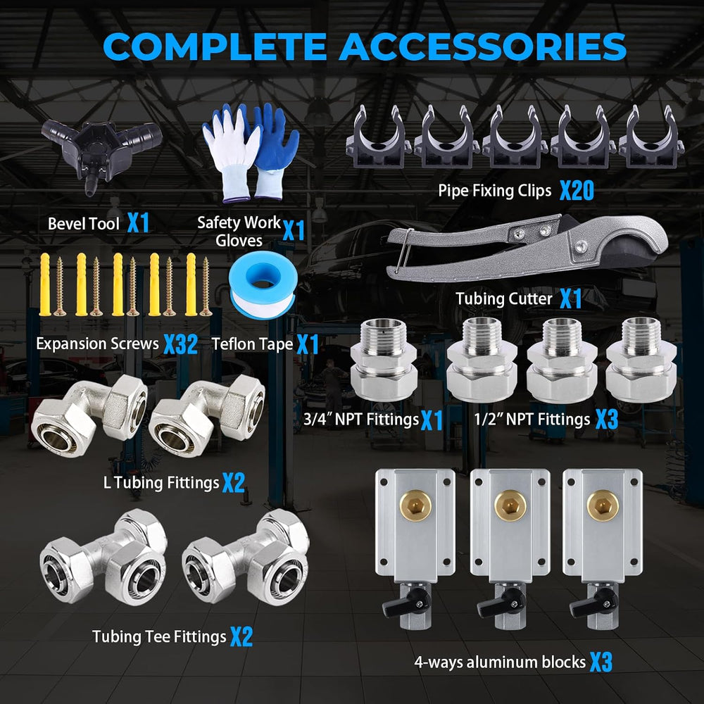 Shop Air Line Kit 3/4"×100&200&300ft HDPE-Aluminum Tubing
