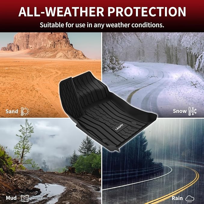 LASFIT Floor Mats Fit for Lincoln Continental 2020 2019 2018 2017, All Weather