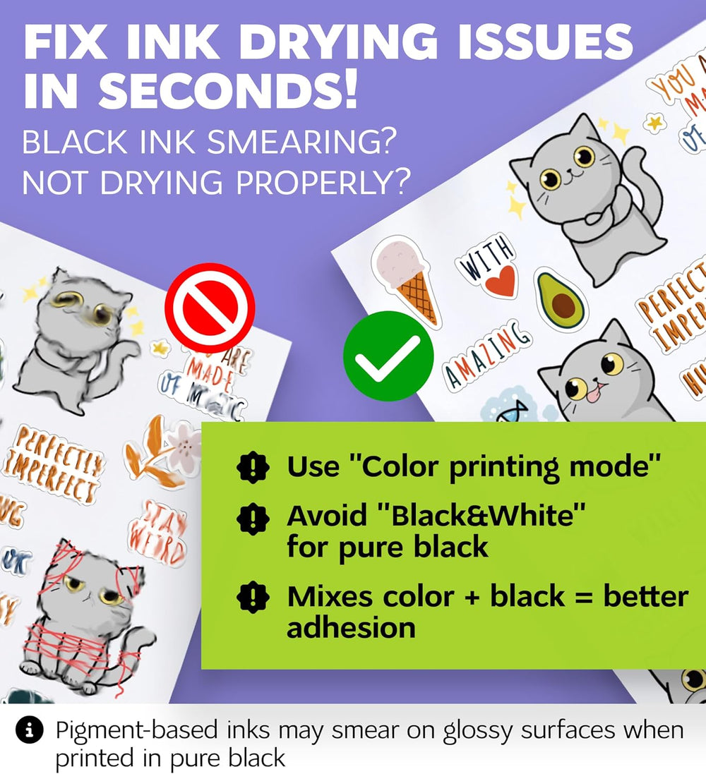 Premium Printable Vinyl Sticker Paper for Inkjet Printer and Laser - 100 Whit...