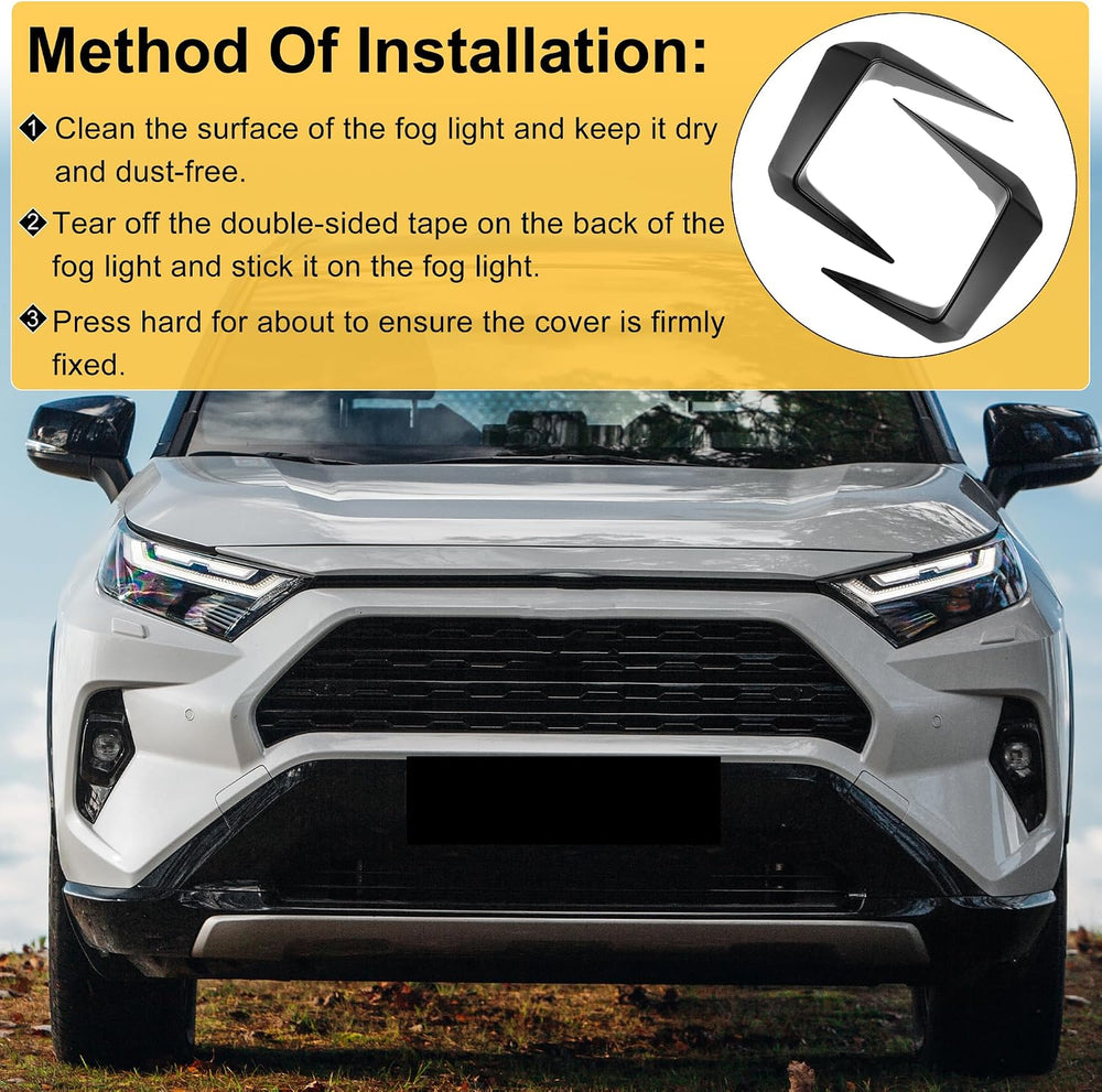 ACROPIX Front Left Front Right Fog Light Cover Trim for Toyota RAV4 2019-2025...