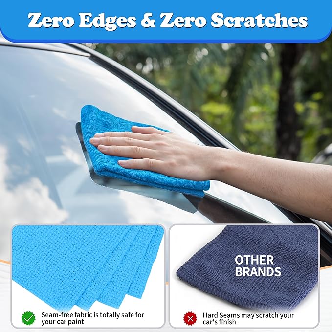 FIXSMITH Shop Towels, Microfiber Cleaning Cloth Bulk, 200 Pack Microfiber Towels