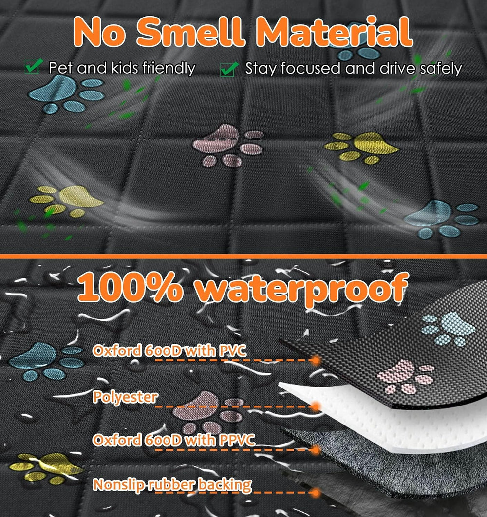URPOWER Dog Car Seat Cover for Back Seat, 100% Waterproof Hammock for Car