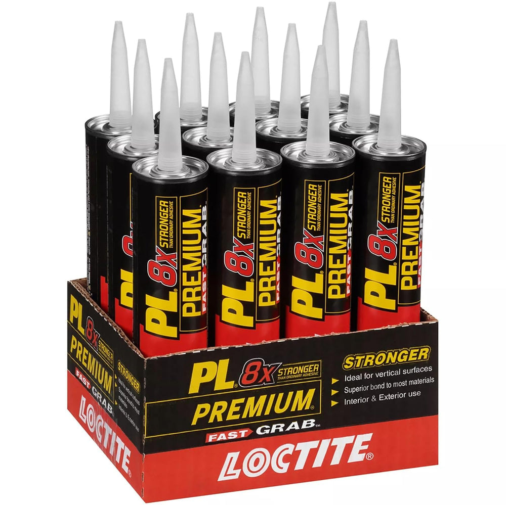 Loctite PL Premium Fast Grab Polyurethane Construction Adhesive, 10 fl oz Car...