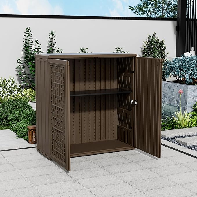 Storage Box Outdoor Caninet, Resin Indoor Storage Box Waterproof Outdoor