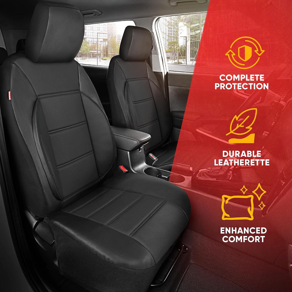 MotorBox Universal Fit Car Seat Covers for Cars Trucks & SUV - 2 Leathere...