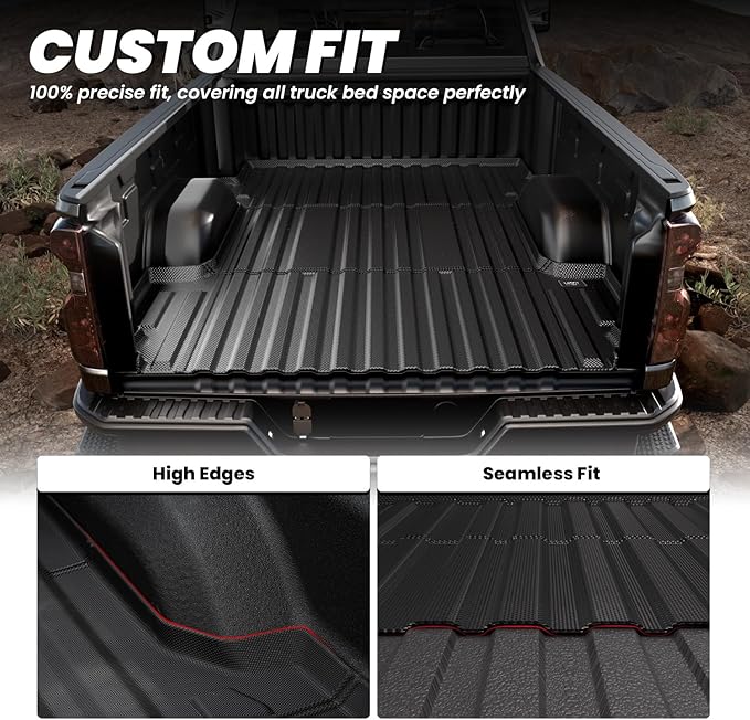 LASFIT Truck Bed Mat 2020-2025 for Chevrolet Silverado/GMC Sierra 2500HD 3500HD