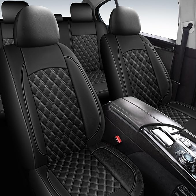 Car Seat Covers Full Set, Breathable and Waterproof Napa Leather Car Seat Cover
