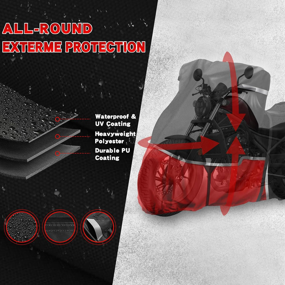 Motorcycle Cover Fits Honda Rebel 300 500 1100 Shadow 750 VTX 1300C