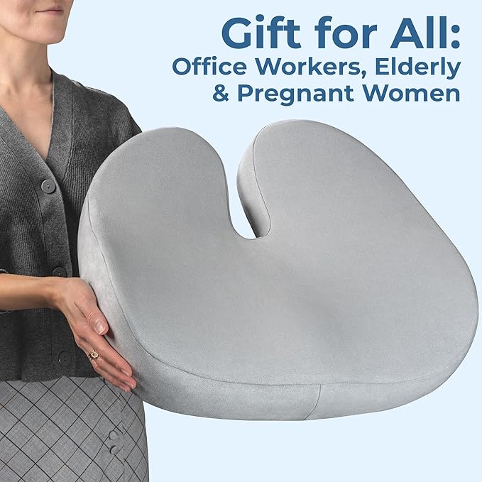 5 STARS UNITED Seat Cushion for Tailbone Pain Relief – Large Memory Foam