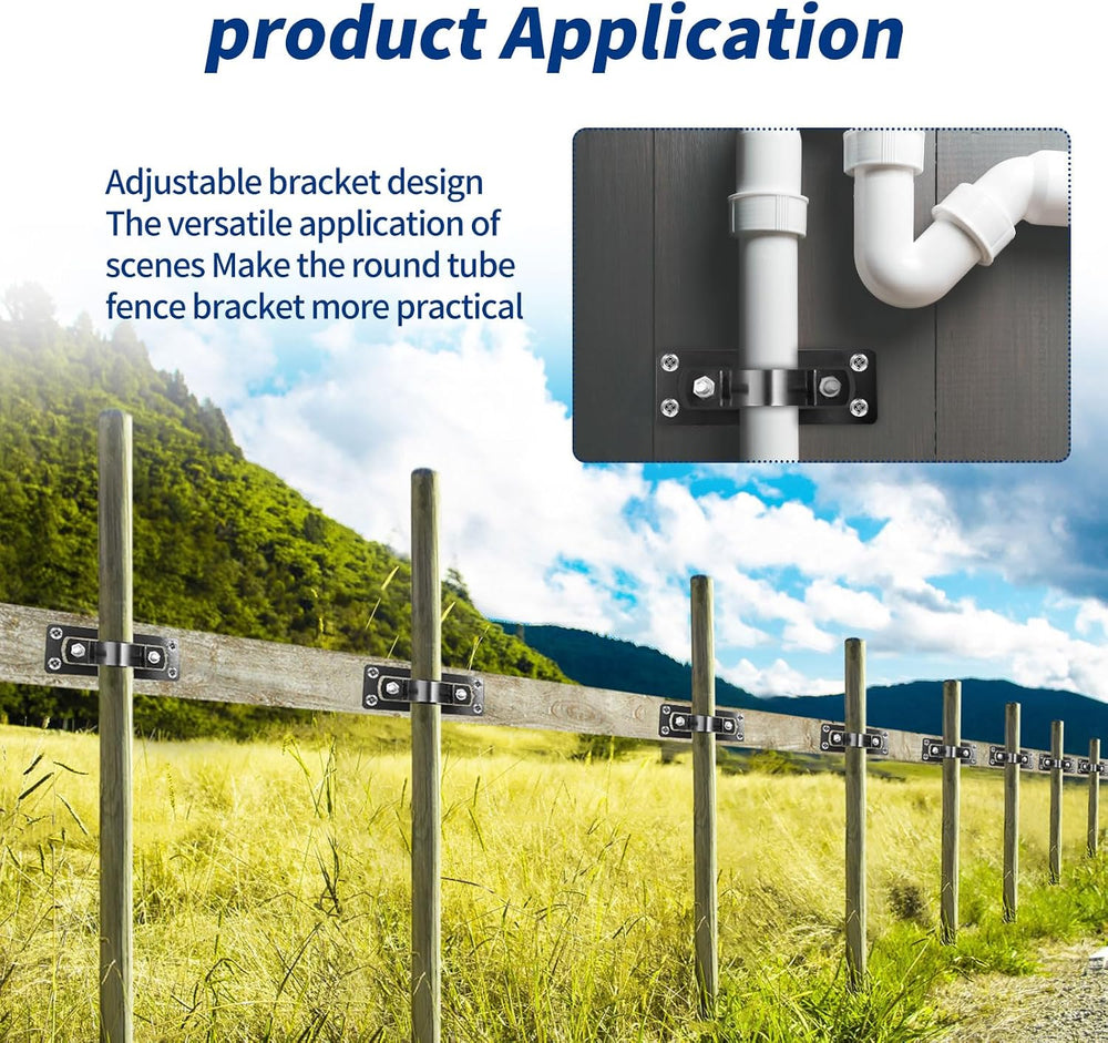 Colinktool Steel 2 Wood Fence Bracket,Chain Link Wood Adapter-12 Pack,Black