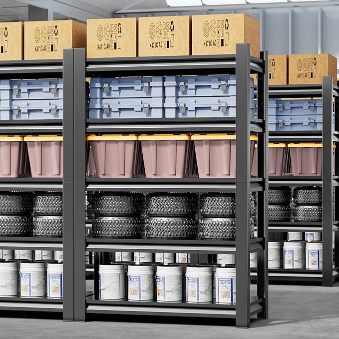 2 Set Garage Shelving Unit 72"H3000bls Heavy Duty Storage Shelves Easy A...