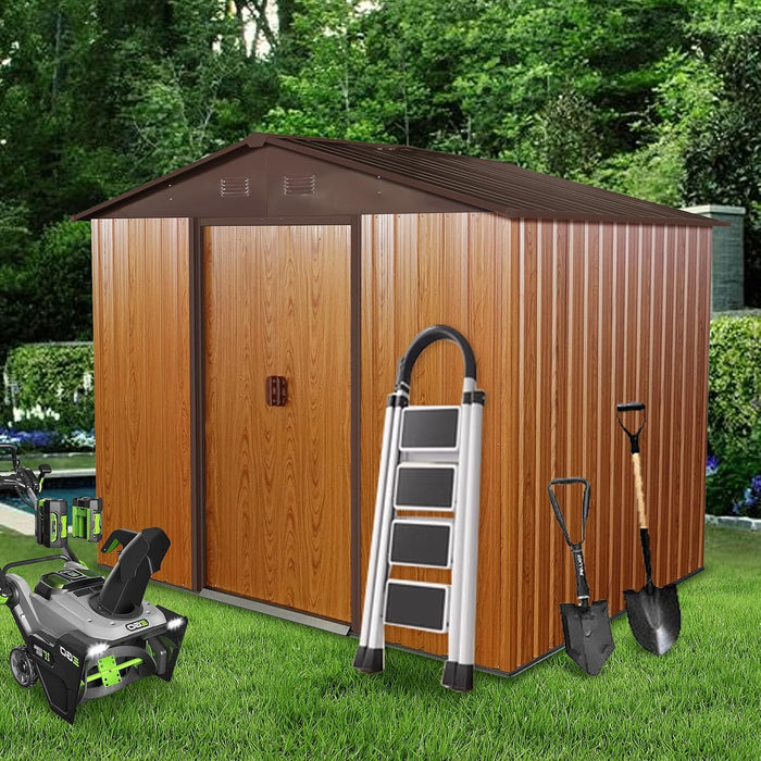 8x6 FT Outdoor Storage Shed, Metal Shed