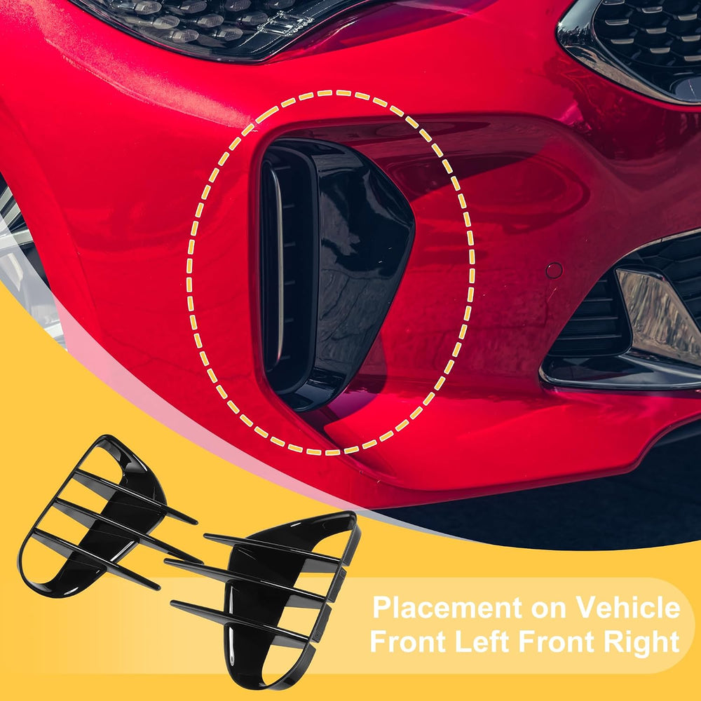 ACROPIX Front Left Front Right Fog Light Cover Trim for Kia Stinger 2018-2023...