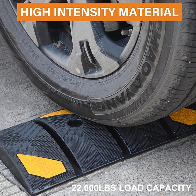 OrangeStar 6Ft Portable Rubber Speed Bump, Heavy Duty Speed Hump w/Reflective