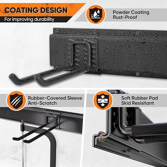 Garden Tool Organizer Wall Mount, 48 inches Tool Storage Rack