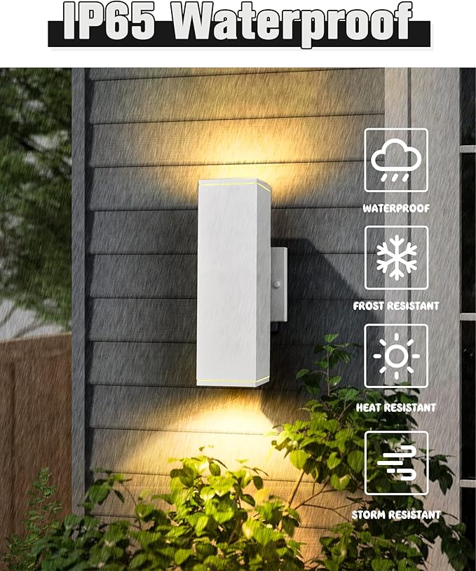 Ken & Ricky Outdoor Wall Lights, Modern Exterior Up and Down Wall Sconces...