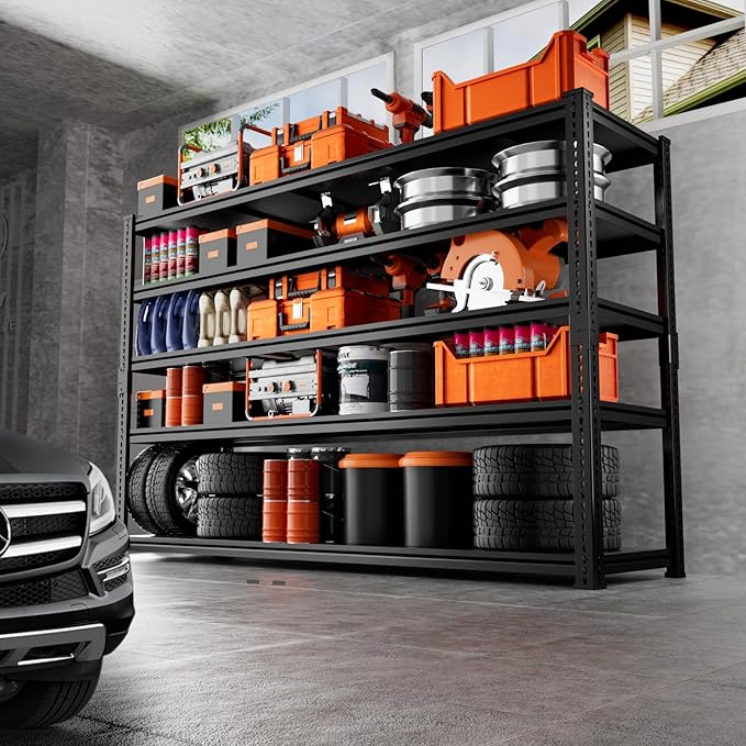 Storage Shelves Heavy Duty 2 PCS, 5-Tier Adjustable Metal Industrial Utility