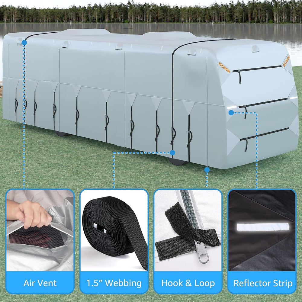 300D Top Class A RV Cover with Waterproof PU Coating Rip-Resistent & Anti...