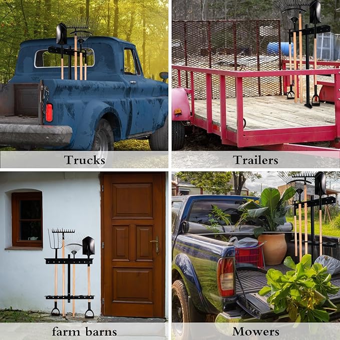 Trailer Racks for Lawn Equipment, Trailer Tool Rack Shovel Holder for Shovels