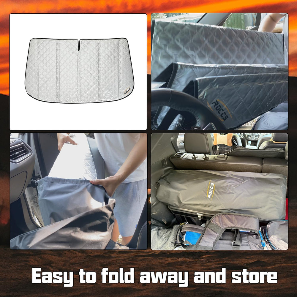 ROCCS Thickest Windshield Sun Shade fit for 2014-2026 Dodge RAM ProMaster Ful...