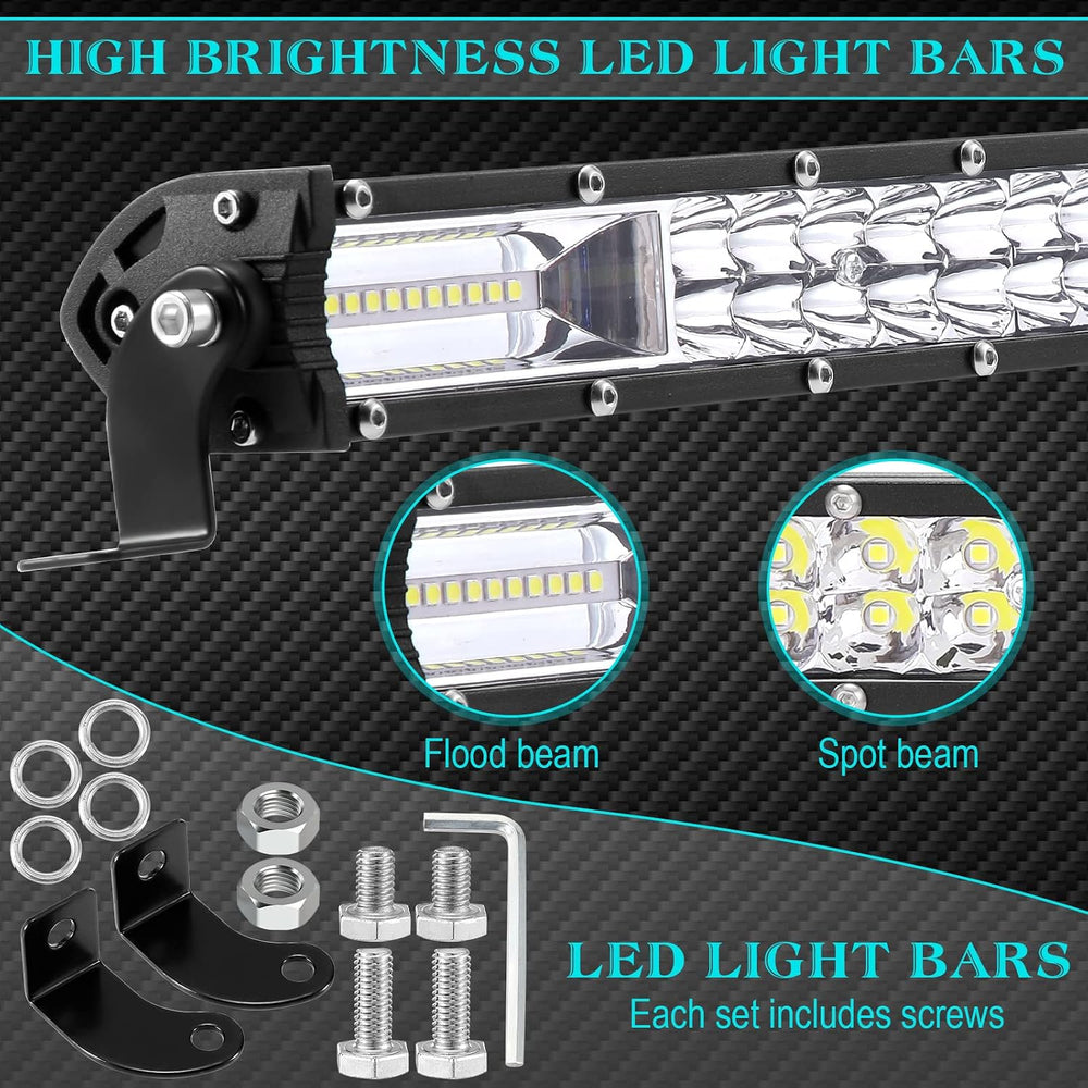 Frienda 8 Pcs 40, 20 Inch LED Light Bar Kit with 4 Inch LED Pods and 12 V Wir...