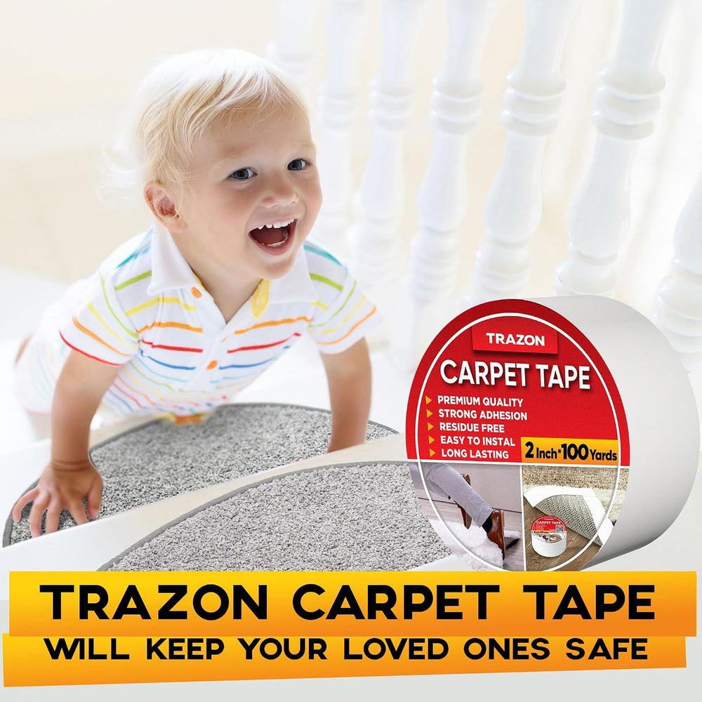 Carpet Tape Double Sided - Rug Tape Grippers for Hardwood Floors and Area Rug...